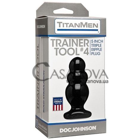 Основное фото Анальная пробка Doc Johnson TitanMen Trainer Tool No.4 чёрная 13 см