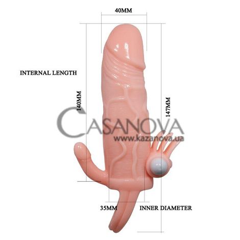 Основное фото Вибронасадка для пениса Brave Mаn BI-026223 телесная 14,7 см