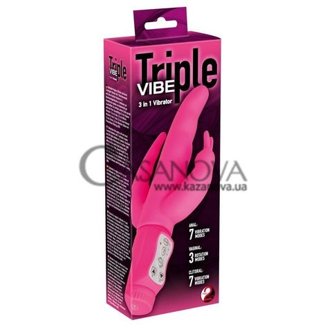 Основное фото Анально-вагинальный вибратор Triple Vibe розовый 23 см