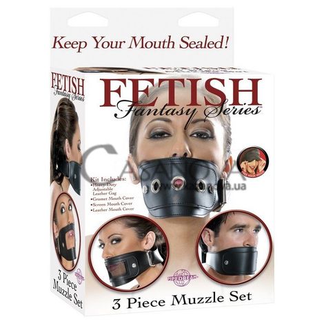 Основне фото Набір із 3 масок на рот Fetish Fantasy Series 3 Piece Muzzle Set чорний