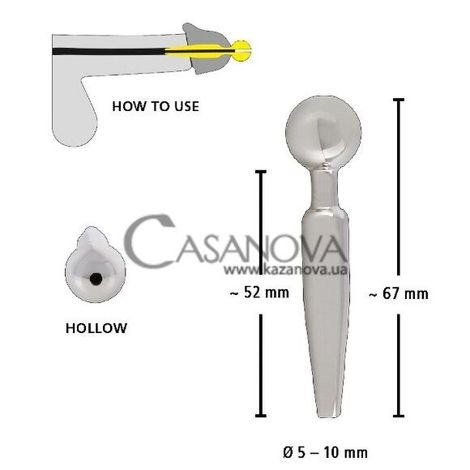 Основне фото Порожній уретральний буж Penis Plug Cum-Thru Play — Hollow сріблястий 6,7 см
