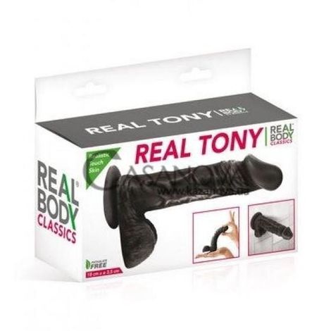 Основне фото Фалоімітатор на присосці Real Body Real Tony чорний 18 см