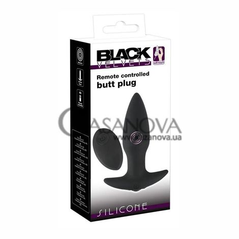 Основне фото Анальна вібропробка Black Velvets Remote Controlled Butt Plug чорна 13 см