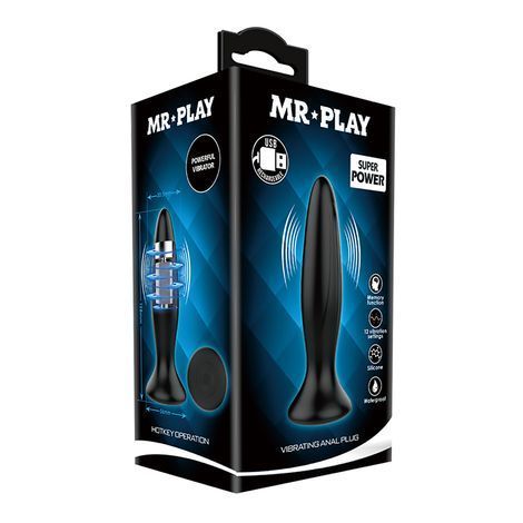 Основное фото Анальная пробка с вибрацией Mr. Play BI-040082-MR чёрная 12,8 см
