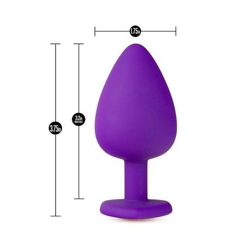 Основное фото Анальная пробка Temptasia Bling Plug Large пурпурная с золотом 9,5 см