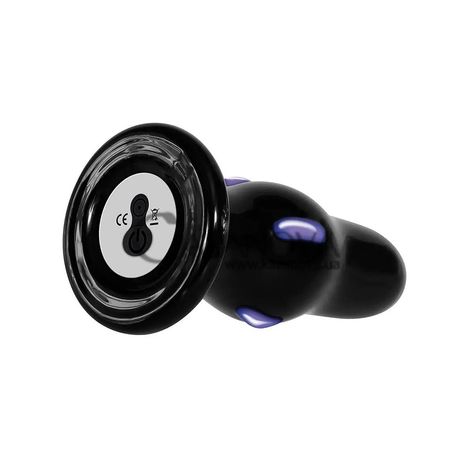 Основне фото Анальна вібропробка Rear Rocker Vibrating Glass чорна 9,8 см