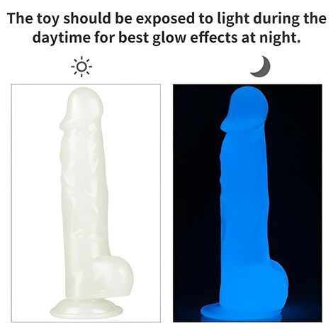 Основне фото Фалоімітатор, що світиться в темряві, на присосці Lovetoy Lumino Play Dildo 8.5" білий 21,5 см