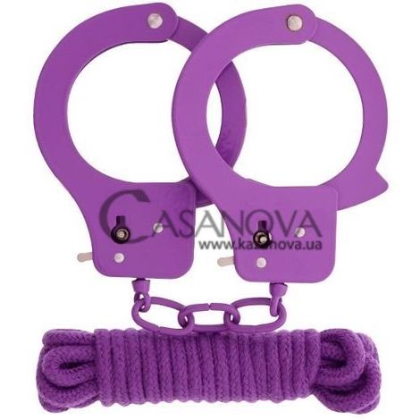 Основне фото Набір для бондажу BondX Metal Handcuffs & Love Rope фіолетовий
