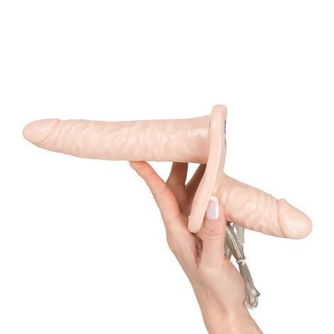 Основное фото Страпон двухсторонний Strap-On Duo телесный 15 см