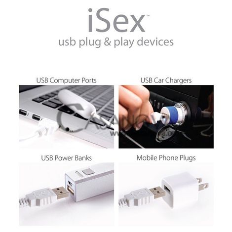 Основное фото Вибропуля с насадками iSex USB Massage Kit белая