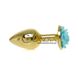 Дополнительное фото Анальная пробка Boss Series Plug Jewellery Gold BS6400126 золотистая с голубой розой 7 см