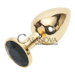 Основное фото Анальная пробка Jewelery Butt Plug Small золотистая с чёрным 7 см