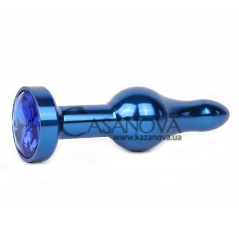Основное фото Анальная пробка Anal Jewelry Plugs синяя с синим кристаллом 10,3 см