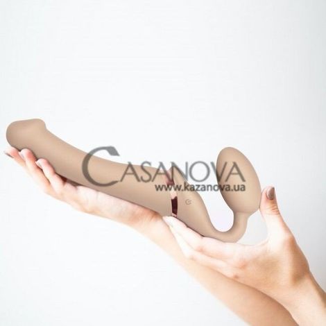 Основне фото Безремінний страпон з вібрацією Strap-On-Me Vibrating Bendable Strap-On M тілесний 15,6 см
