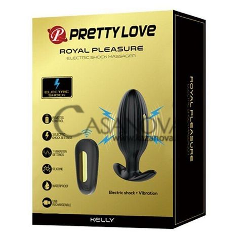Основное фото Анальная вибропробка с электростимуляцией Pretty Love Royal Pleasure Kelly чёрная 9,2 см