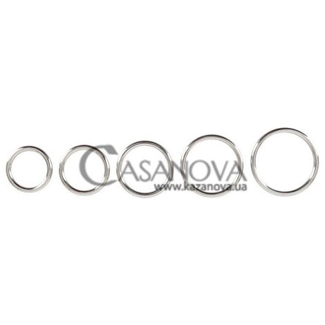 Основне фото Набір із 5 ерекційних кілець Bad Kitty Professional Metal Cock Ring Set сріблястий