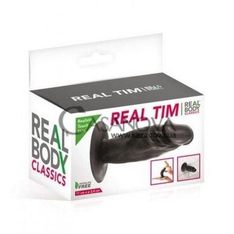 Основне фото Фалоімітатор на присосці Real Body Real Tim чорний 11 см
