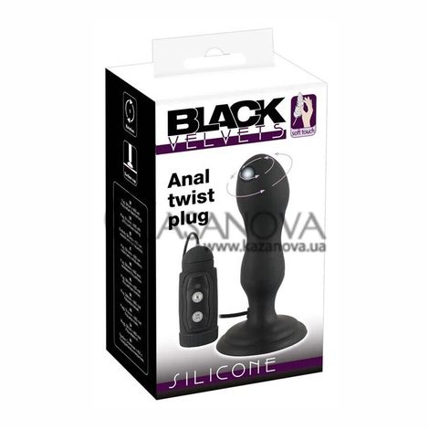 Основне фото Анальна пробка з ротацією на присосці Black Velvets Anal Twist Plug чорна 13,6 см