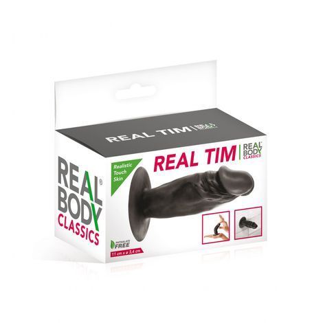 Основное фото Фаллоимитатор на присоске Real Body Real Tim чёрный 11 см