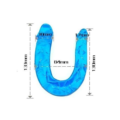 Основное фото Двойной фаллоимитатор Double Dong BI-040001-0502 голубой 29,8 см