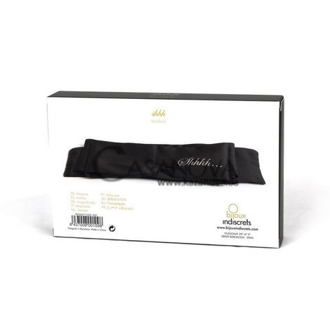 Основное фото Сатиновая повязка-лента 2 в 1 Bijoux Indiscrets Accessories & Beauty Shhh Blindfold чёрная