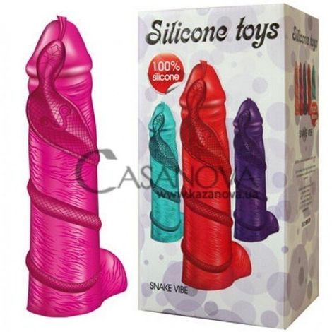 Основне фото Вібратор Silicone Toys Snake Vibe рожевий 17 см