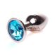 Дополнительное фото Анальная пробка Boss Series Jewellery S BS64113 золотистая с голубым кристаллом 7 см