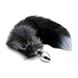 Дополнительное фото Анальная пробка Faux Fur Fox Tail Black Polyester серебристая с черным хвостом 7 см