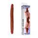 Дополнительное фото Двухсторонний реалистичный фаллоимитатор ToyJoy Get Real Silicone Foreskin Double Dong коричневый 35 см