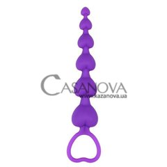 Основное фото Анальная цепочка Chisa Heart Booty Beads фиолетовая 19 см