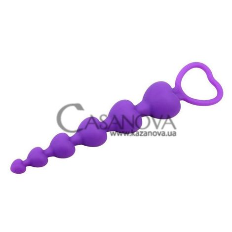 Основное фото Анальная цепочка Chisa Heart Booty Beads фиолетовая 19 см