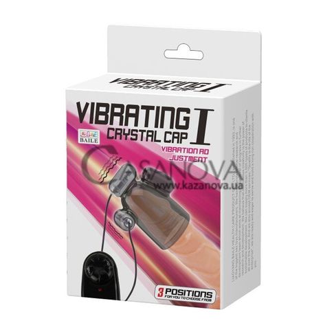 Основное фото Вибронасадка для головки пениса Vibrating Crystal Cap I чёрная 6 см