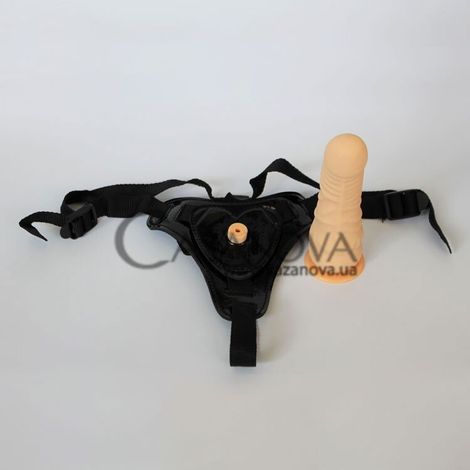 Основне фото Жіночий страпон Strap On Harness with Silicone Dildo тілесний 14,5 см