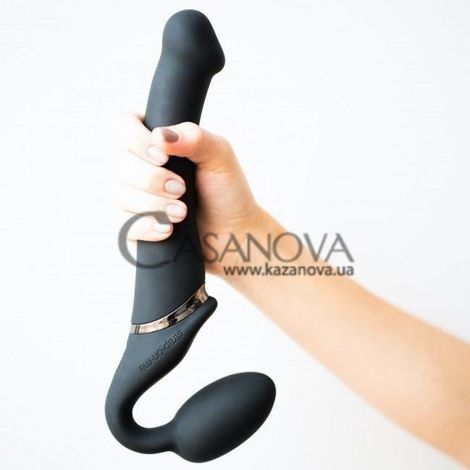 Основное фото Безремневой страпон с вибрацией Strap-On-Me Vibrating Bendable Strap-On M чёрный 15,6 см