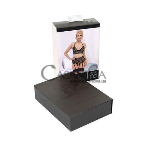 Основное фото Комплект белья Abierta Fina Bra Suspender Set чёрный