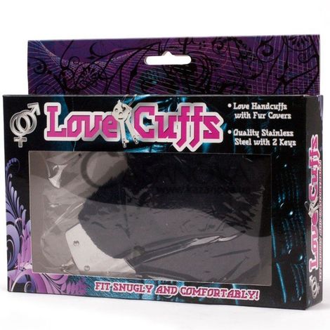 Основне фото Наручники із металу з плюшем Love Cuffs чорні