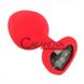 Дополнительное фото Анальная пробка Silicone Plug Medium красная с серым 7,9 см