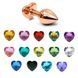 Дополнительное фото Анальная пробка EGZO Rose Gold Heart Plug S в розовом золоте с разноцветным кристаллом 7,1 см