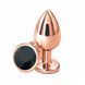 Дополнительное фото Анальная пробка EGZO Rose Gold Round Plug M в розовом золоте с чёрным кристаллом 8,2 см