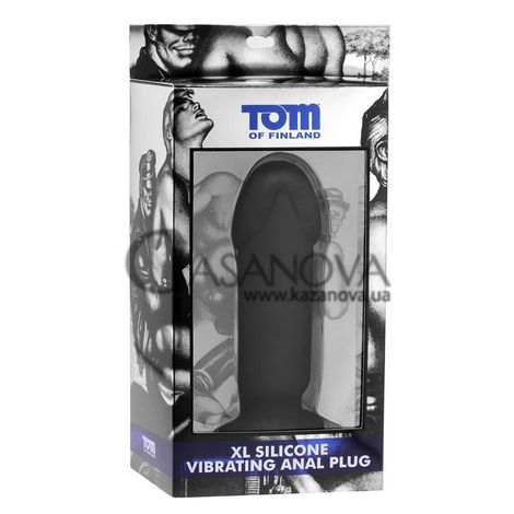 Основне фото Анальна вібропробка Tom of Finland XL Silicone Vibrating Anal Plug чорна 18,5 см