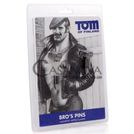 Основное фото Зажимы для сосков Tom of Finland Bro's Pins Magnetic Nipple Clamps серые