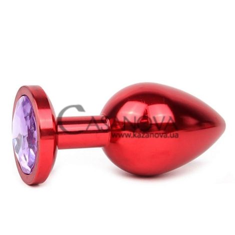Основне фото Анальна пробка Anal Jewelry Plugs Large червона з бузковим кристалом 9,3 см