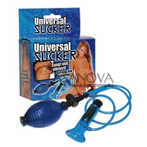 Основное фото Вакуумная помпа для женщин с вибрацией Universal Sucker голубая