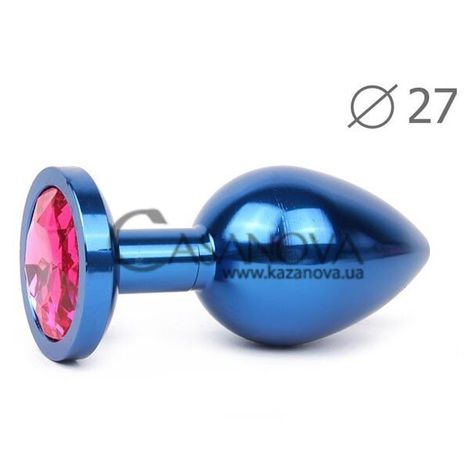 Основное фото Анальная пробка Anal Jewelry Plug Small синяя с малиновым кристаллом 7 см