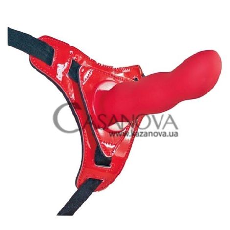 Основне фото Жіночий страпон Strap On Harness червоний 14 см