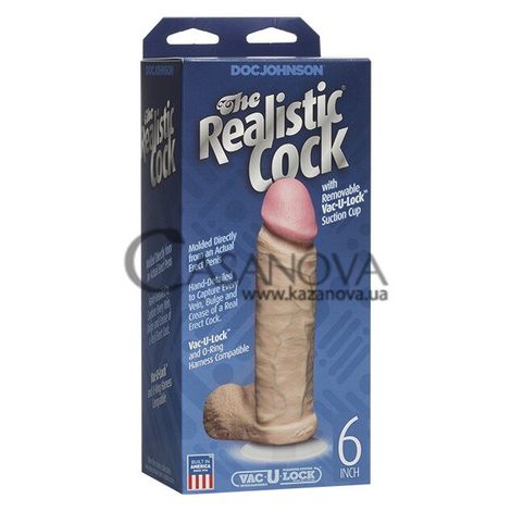Основне фото Фалоімітатор Doc Johnson The Realistic Cock 6 тілесний 17,3 см