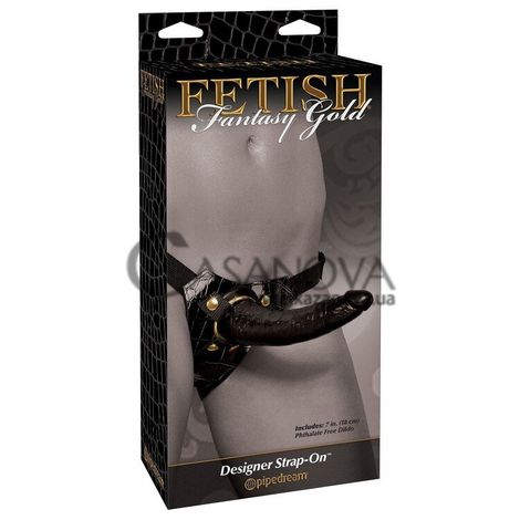 Основне фото Жіночий страпон Fetish Fantasy Gold Designer Strap-On чорний 18 см