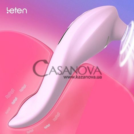 Основное фото Вакуумный вибратор с подогревом Leten Sucking Vibrator розовый 19,2 см