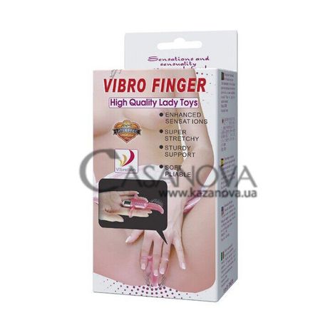 Основне фото Насадка з вібрацією на пальці Vibro Finger BI-014078 рожева 10 см