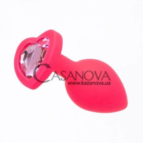 Основное фото Анальная пробка Seamless Pink Silicone Heart Light Pink S розовая 7,5 см